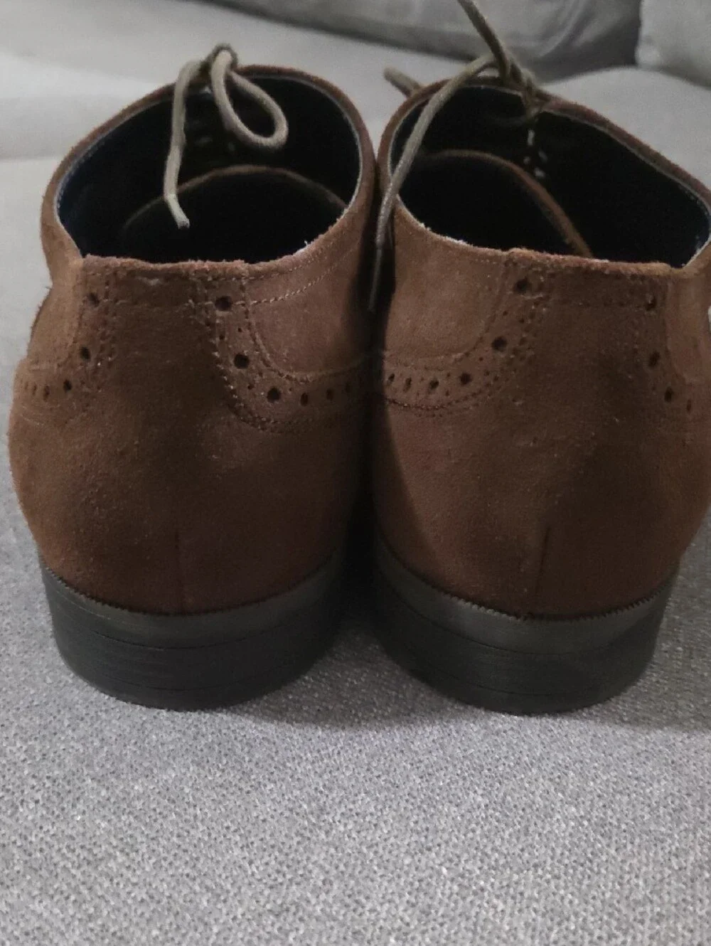 Cole Haan Grand.OS Men's Brown Suede Wingtip Lace-Up Dress Shoes